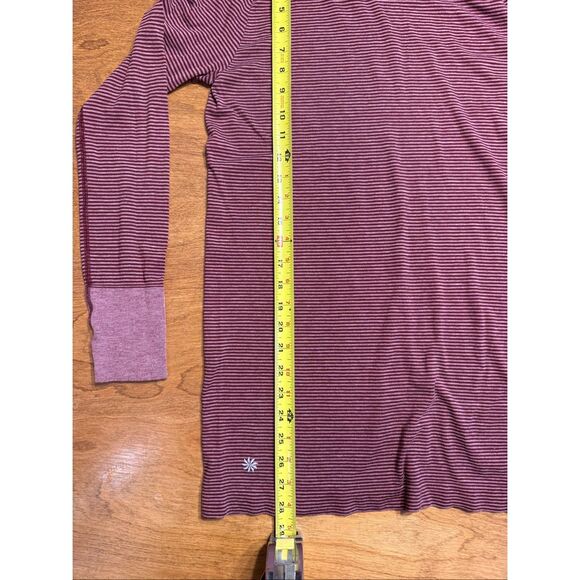 Athleta Women's Striped Cowl Neck Wool Blend Tunic Sweater Burgundy XL - Picture 8 of 9